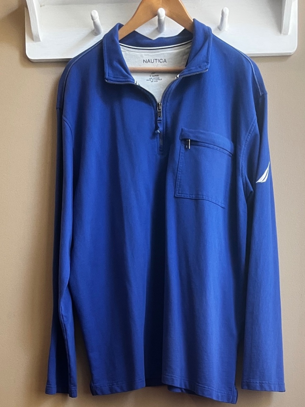 Nautica Men's Blue 1/4 Zip Long Sleeve Pullover Size XL